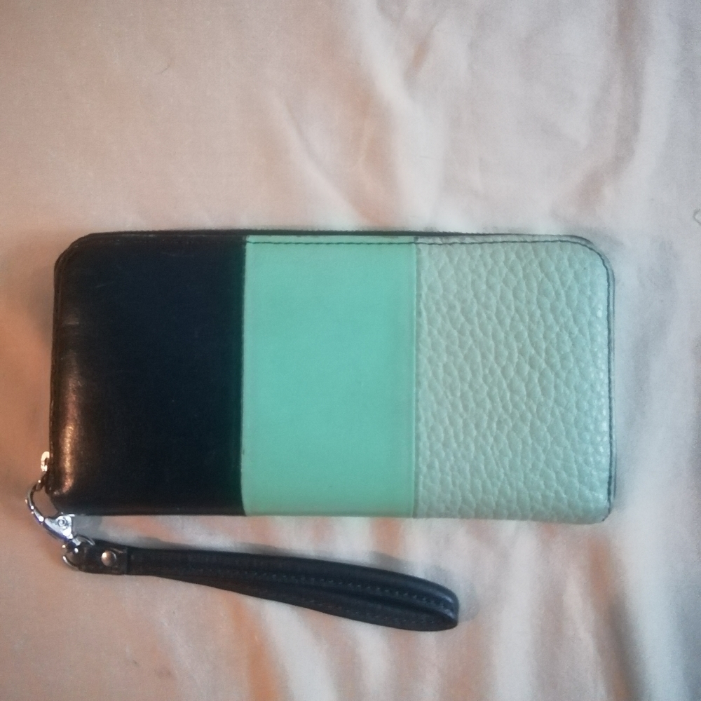 Fossil colorblock leather wallet